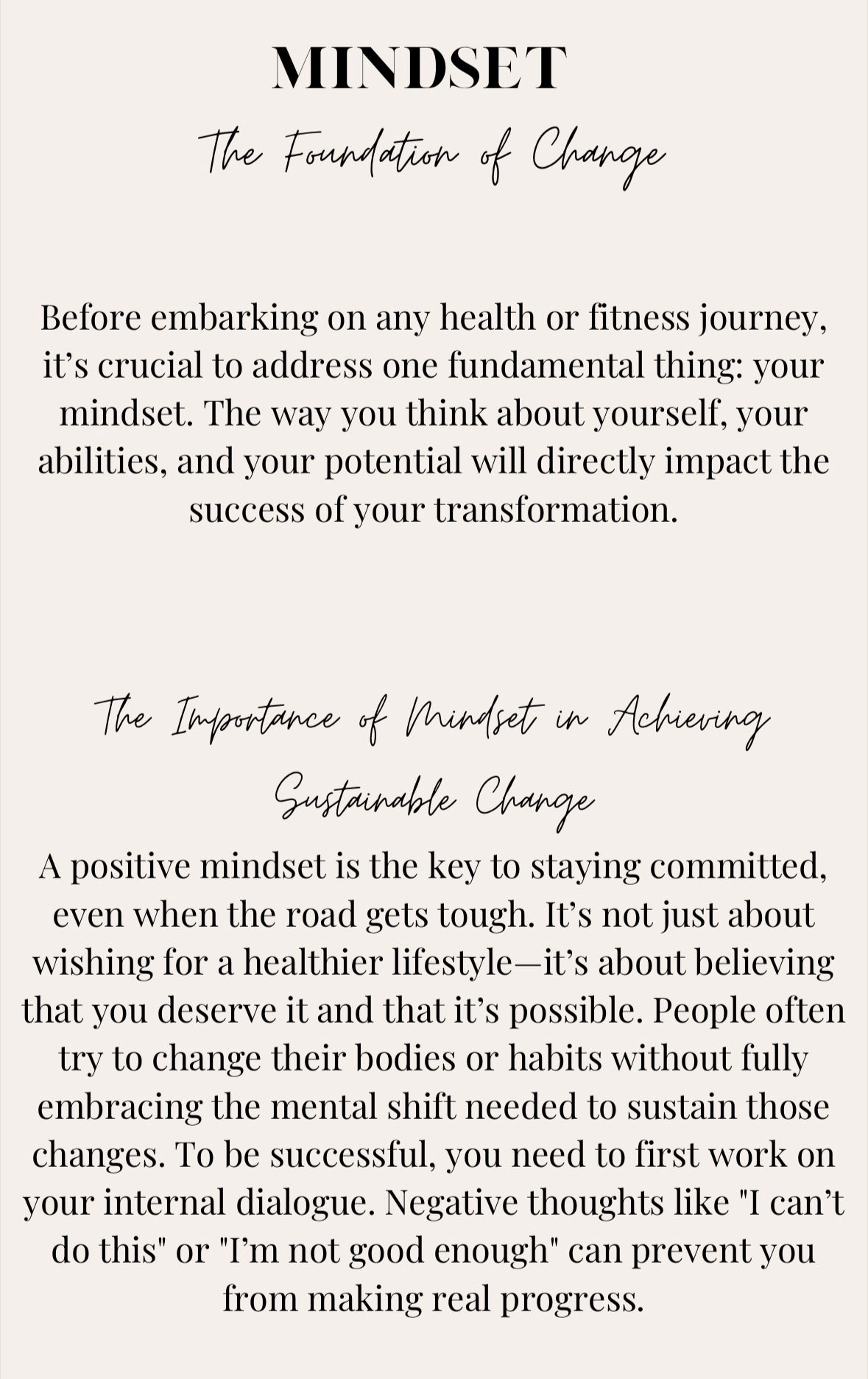 Becoming You - Lifestyle change Ebook - Mindset, Health, Nutrition, Fitness & Mental Health.